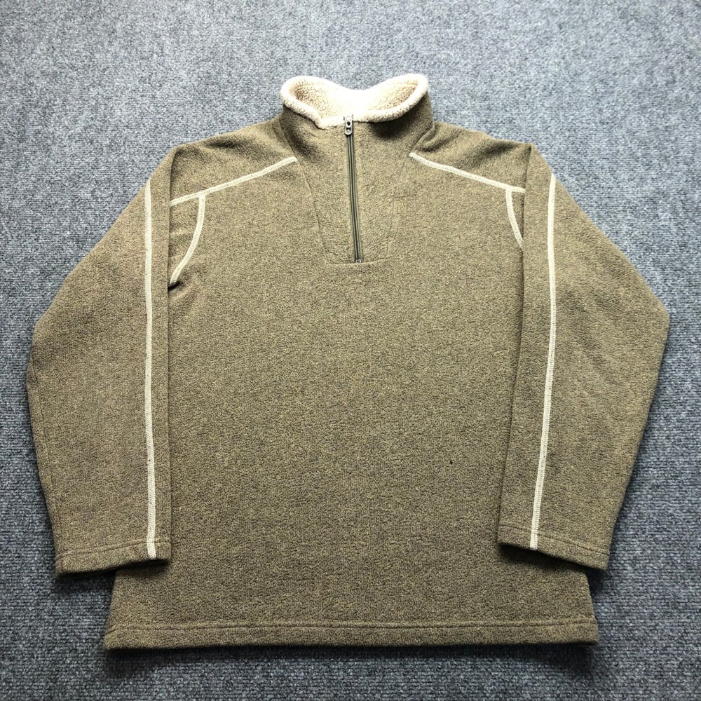 Kuhl Mens Interceptr Quarter Zip Fleece Pullover Olive Green Size M
